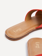 Linzi Orange Petra Flat Sliders With Open Loop Detailing - Image 5 of 5