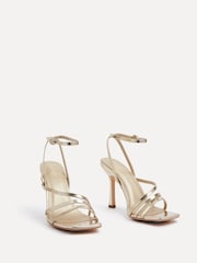 Linzi Gold Scarlett Strappy Heel Sandals With Ankle Strap - Image 3 of 5