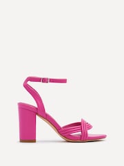 Linzi Pink Regina Block Heeled Sandals With Intertwined Front Straps - Image 2 of 5