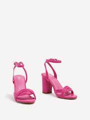 Linzi Pink Regina Block Heeled Sandals With Intertwined Front Straps - Image 3 of 5