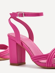 Linzi Pink Regina Block Heeled Sandals With Intertwined Front Straps - Image 4 of 5