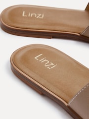Linzi Natural Nude Petra Flat Sliders With Open Loop Detailing - Image 5 of 5