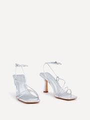 Linzi Silver Vesper Strappy Square Base Heeled Sandals - Image 3 of 5