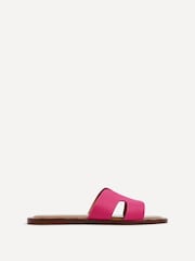 Linzi Fuchsia Petra Flat Sliders With Open Loop Detailing - Image 2 of 5