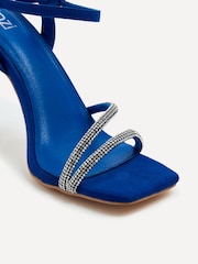 Blau - Linzi Mesmerized Schmucksteinverzierte Riemchensandalen mit Absatz - Bild 5 von 5