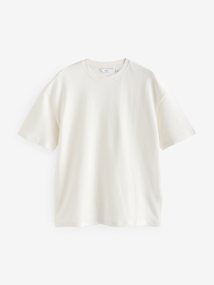 Navy/White/Stone 3 Pack Relaxed Fit Ottoman Texture T-Shirt - Image 11 of 14