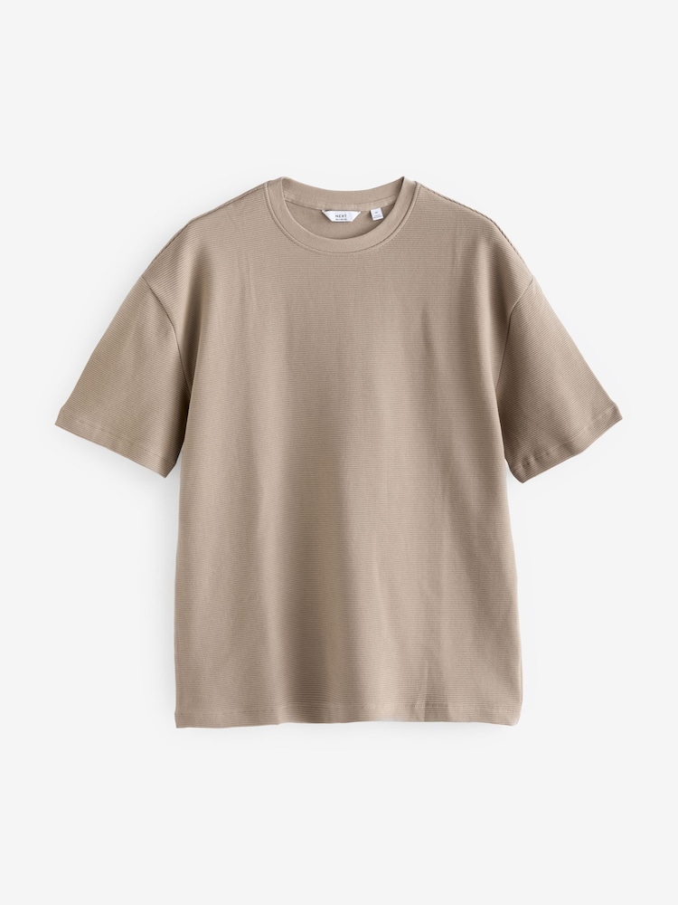Navy/White/Stone 3 Pack Relaxed Fit Ottoman Texture T-Shirt - Image 12 of 14