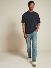 Navy/White/Stone 3 Pack Relaxed Fit Ottoman Texture T-Shirt - Image 3 of 14