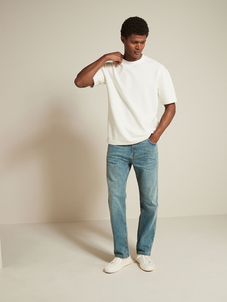Navy/White/Stone 3 Pack Relaxed Fit Ottoman Texture T-Shirt - Image 5 of 14