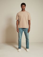 Navy/White/Stone 3 Pack Relaxed Fit Ottoman Texture T-Shirt - Image 7 of 14
