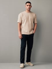 Ecru 100% Cotton Textured Microwaffle T-Shirt - Image 2 of 8