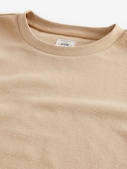 Ecru 100% Cotton Textured Microwaffle T-Shirt - Image 8 of 8