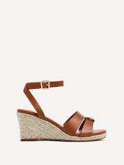 Linzi Black Bahia Plaited Straw Wedges With Ankle Strap - Image 2 of 5