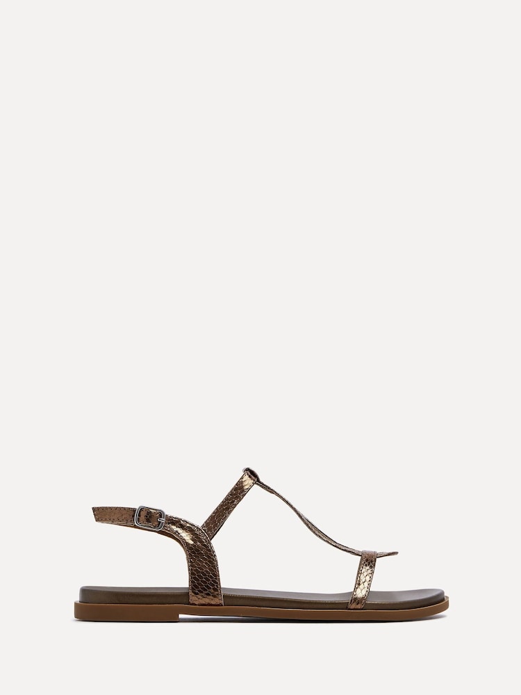 Bronze - Linzi Luxor Texturierte T-Bar-Sandalen​​​​​​​ - Bild 2 von 5