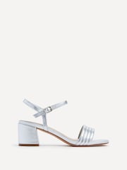 Linzi Silver Toronto Blocked Heel Sandals With Pipped Upper - Image 2 of 5
