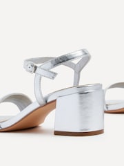Linzi Silver Toronto Blocked Heel Sandals With Pipped Upper - Image 5 of 5