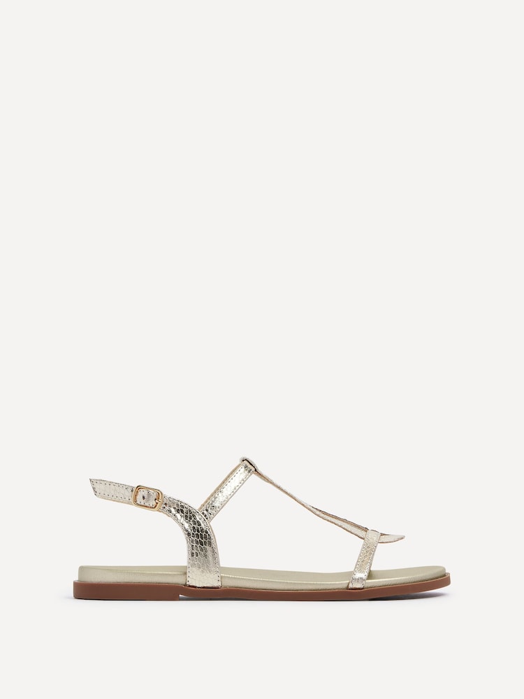 Gold - Linzi Luxor Texturierte T-Bar-Sandalen​​​​​​​ - Bild 2 von 5