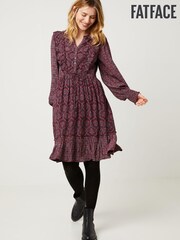 FatFace Purple Porth Imperial Vine Dress - Image 1 of 4