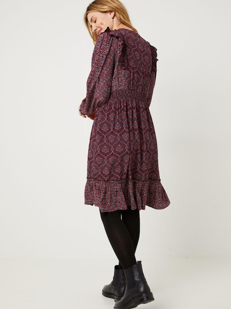 FatFace Purple Porth Imperial Vine Dress - Image 2 of 4