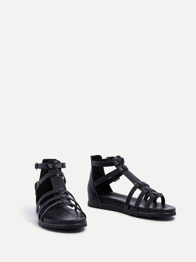 Linzi Black Tour Closed Back Gladiator Style Sandals - Image 3 of 5