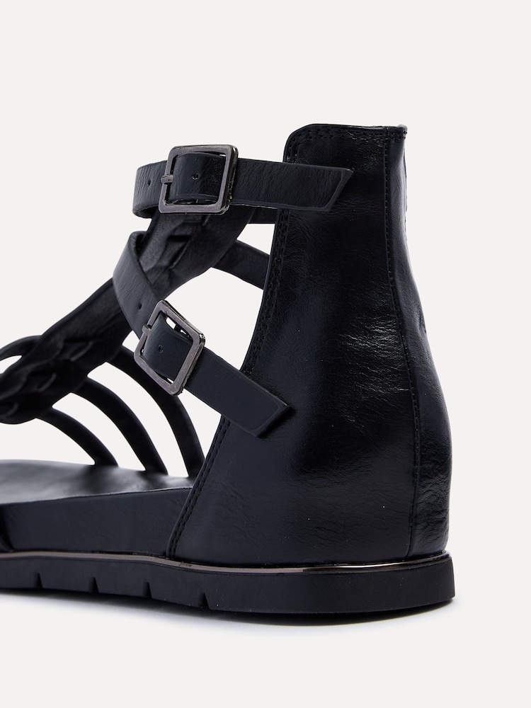 Linzi Black Tour Closed Back Gladiator Style Sandals - Image 4 of 5
