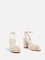 Linzi Nude Regina Block Heeled Sandals With Intertwined Front Straps - Image 3 of 5