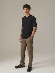 Dark Black 100% Cotton Vertical Stripe T-Shirt - Image 3 of 8