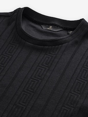 Dark Black 100% Cotton Vertical Stripe T-Shirt - Image 8 of 8