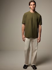 Khakigrün - Strukturiertes T-Shirt - Bild 2 von 9