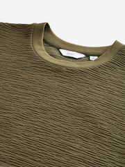 Khakigrün - Strukturiertes T-Shirt - Bild 8 von 9