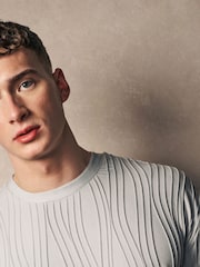 Grey Relaxed Fit Textured T-Shirt - Image 1 of 8