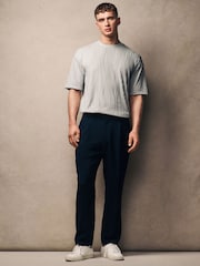 Grey Relaxed Fit Textured T-Shirt - Image 2 of 8
