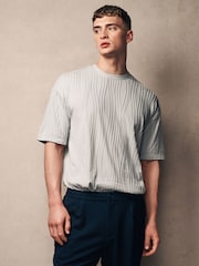 Grey Relaxed Fit Textured T-Shirt - Image 3 of 8