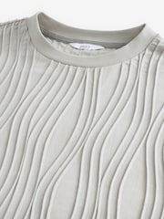 Grey Relaxed Fit Textured T-Shirt - Image 8 of 8