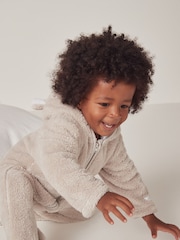 The White Company Pebble Fleece Romper - Image 3 of 5