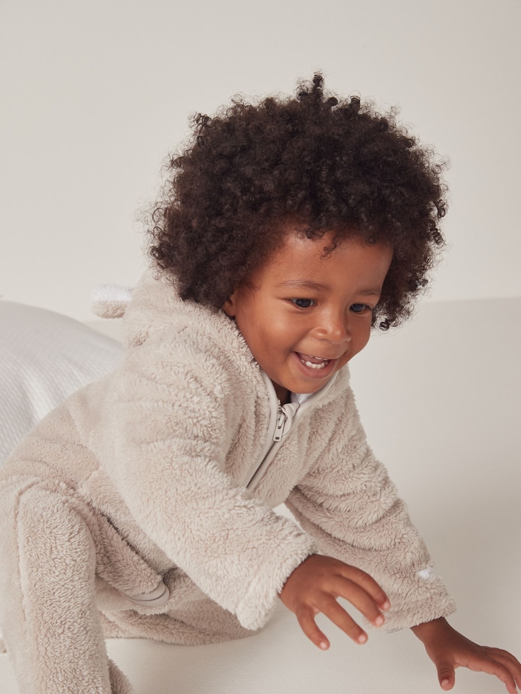 The White Company Pebble Fleece Romper - Image 3 of 5
