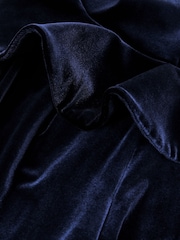 Reiss Navy Dasha Velvet Structured Strapless Wide-Leg Jumpsuit - Image 7 of 7