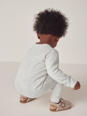 The White Company Natural Cotton Zebra Pocket Knitted Romper - Image 3 of 6