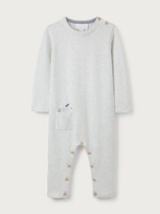 The White Company Natural Cotton Zebra Pocket Knitted Romper - Image 5 of 6