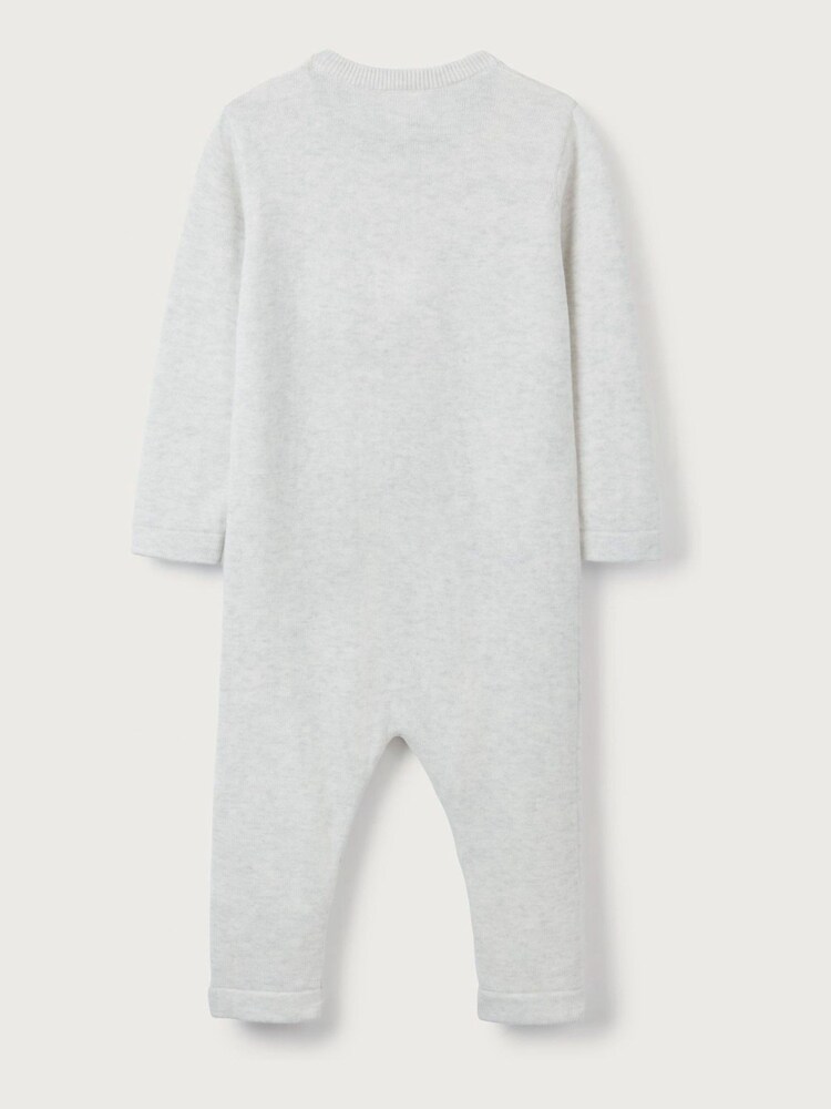 The White Company Natural Cotton Zebra Pocket Knitted Romper - Image 6 of 6