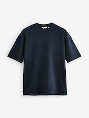 Blanc/noir/bleu marine - Coupe ample - Lot de 3 t-shirts épais - Image 10 de 13
