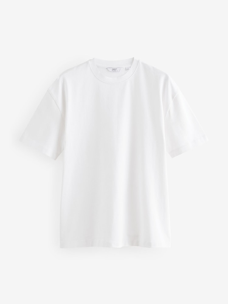 Blanc/noir/bleu marine - Coupe ample - Lot de 3 t-shirts épais - Image 11 of 13