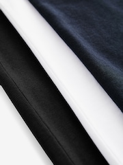 Blanc/noir/bleu marine - Coupe ample - Lot de 3 t-shirts épais - Image 13 de 13