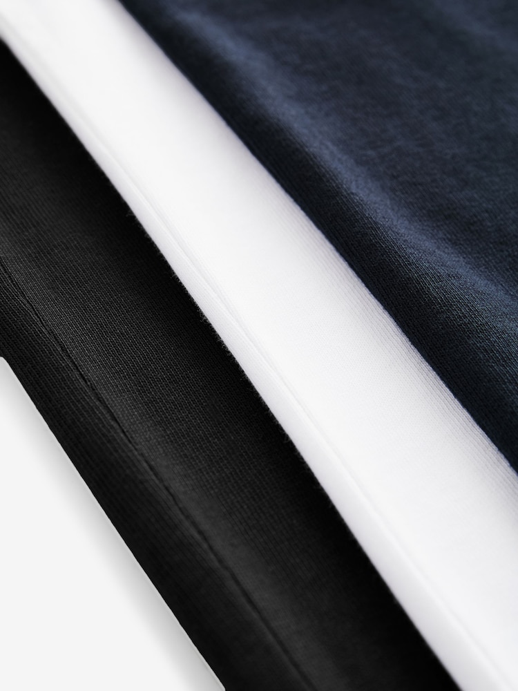 Blanc/noir/bleu marine - Coupe ample - Lot de 3 t-shirts épais - Image 13 of 13