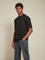 Blanc/noir/bleu marine - Coupe ample - Lot de 3 t-shirts épais - Image 7 de 13