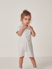 The White Company 100Серый джерси в полоску из хлопка с комбинезонами - Изображение 3 из 6