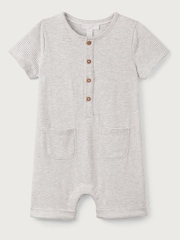 The White Company 100Серый джерси в полоску из хлопка с комбинезонами - Изображение 5 из 6