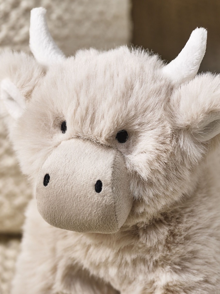 The White Company Natural Pull Along Hattie Highland Cow - Image 2 of 3