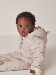 The White Company Natural Star Pebble Quilted Pramsuit - Image 3 of 6