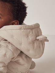 The White Company Natural Star Pebble Quilted Pramsuit - Image 4 of 6